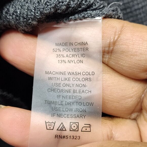 Vince Camuto Crochet Sweater Women Size M Gray Stripes Fall Winter Casual - Picture 7 of 7